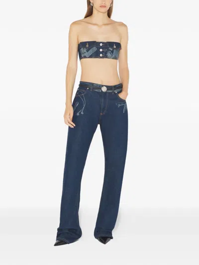 Jean Paul Gaultier Sleeveless Vest In Blue