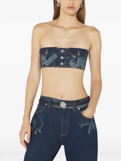 Jean Paul Gaultier Sleeveless Vest In Blue