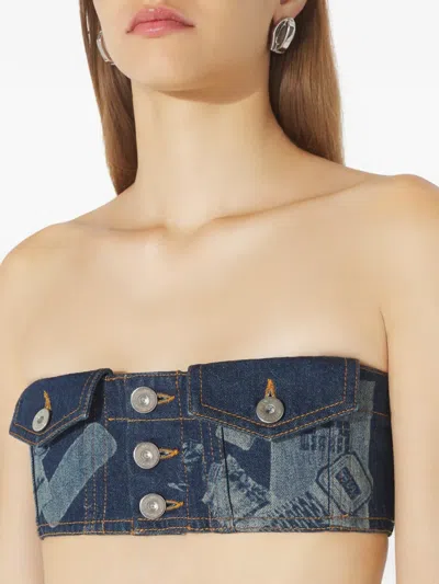 Jean Paul Gaultier Sleeveless Vest In Blue