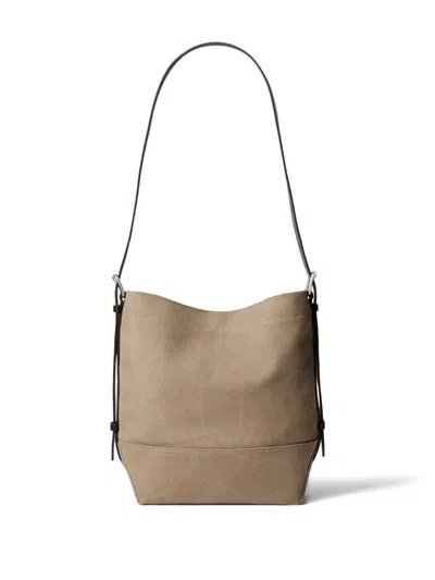Lemaire Small Belted Tote Bag In Neutral