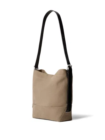 Lemaire Small Belted Tote Bag In Neutral