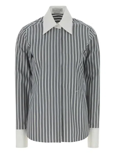 Stella Mccartney Buttoned Stripe Shirt In Gray