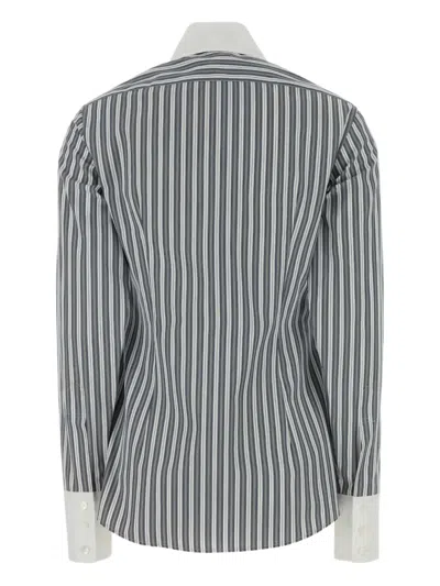 Stella Mccartney Buttoned Stripe Shirt In Gray