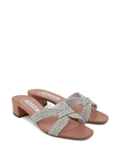 Aquazzura 35mm Crystal Muse Sandals In Gold