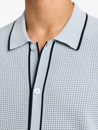 Orlebar Brown Roddy Button-up Perforated Shirt In Blue