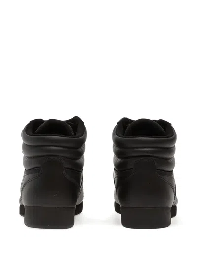 Reebok Leather Strapped High-top Sneakers In Black