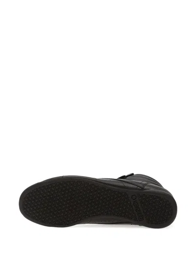 Reebok Leather Strapped High-top Sneakers In Black