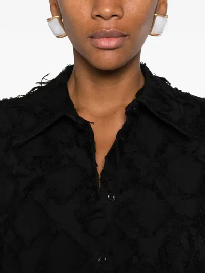 Séfr Willa Fringed Shirt In Black