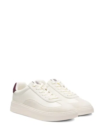 Hugo Boss Lace-up Panelled Sneakers In White