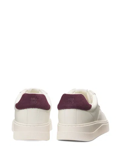Hugo Boss Lace-up Panelled Sneakers In White