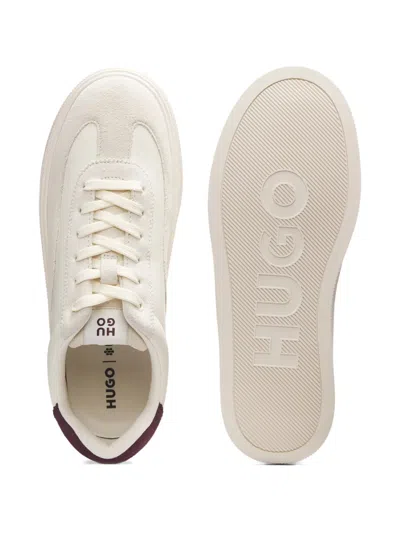 Hugo Boss Lace-up Panelled Sneakers In White