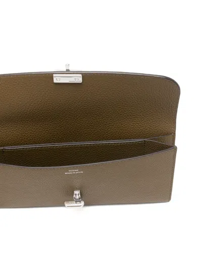 Totême T-lock Leather Wallet In Brown