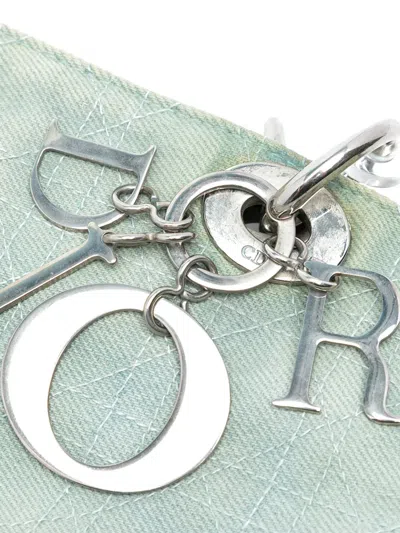 Pre-owned Dior 1999 Large Denim Cannage Acrylic Handles Lady  Satchel In Blue