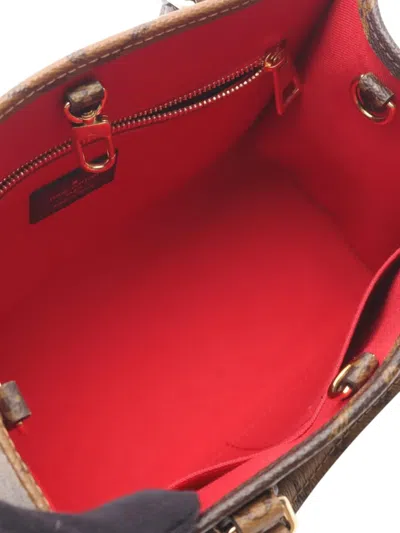 Pre-owned Louis Vuitton 2021-2025 Monogram Giant Onthego Pm Satchel In Brown