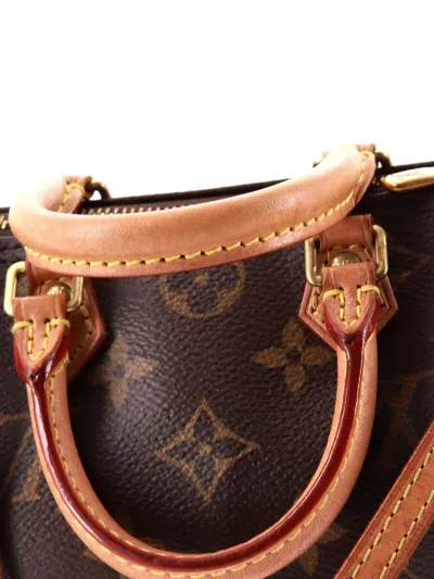 Pre-owned Louis Vuitton Speedy Bandouliere Bag Monogram Canvas Nano Crossbody Bag In Brown