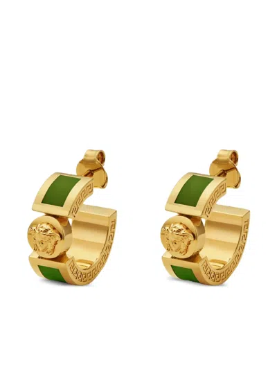 Versace Medusa Greca Earrings In Gold