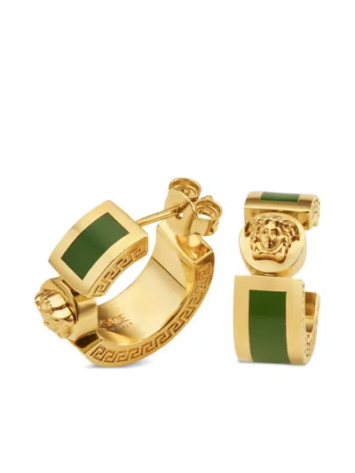 Versace Medusa Greca Earrings In Gold