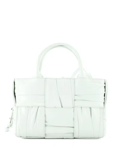 Pre-owned Bottega Veneta Arco Maxi Intrecciato Plisse Leather Mini Tote Bag In Green