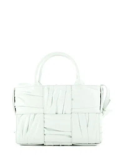 Pre-owned Bottega Veneta Arco Maxi Intrecciato Plisse Leather Mini Tote Bag In Green