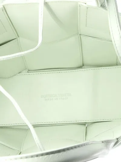 Pre-owned Bottega Veneta Arco Maxi Intrecciato Plisse Leather Mini Tote Bag In Green