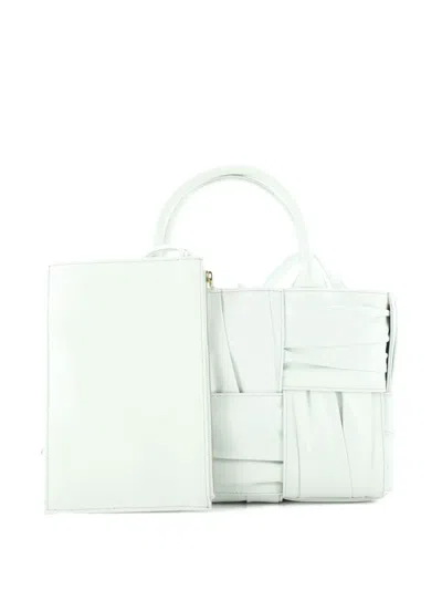 Pre-owned Bottega Veneta Arco Maxi Intrecciato Plisse Leather Mini Tote Bag In Green