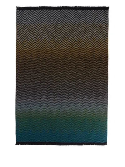 Missoni Chevron-pattern Fringed Throw In Multi