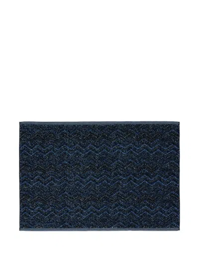 Missoni Chevron-pattern Bath Towel (60cm X 90cm) In Blue