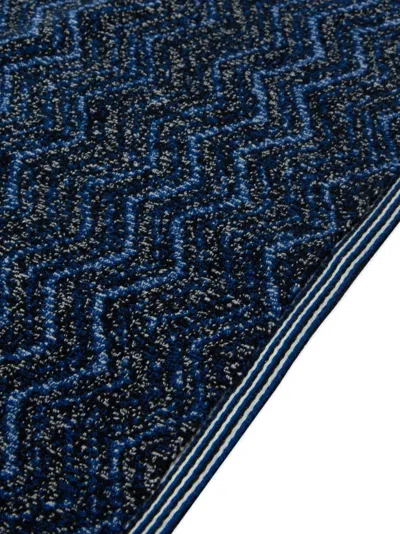 Missoni Chevron-pattern Bath Towel (60cm X 90cm) In Blue