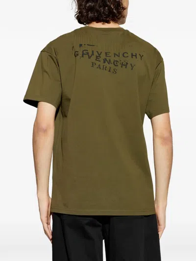 Givenchy Khaki Crewneck T-shirt In Green
