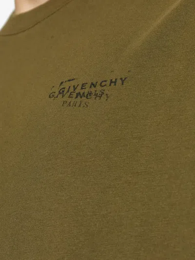 Givenchy Khaki Crewneck T-shirt In Green