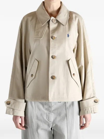 Polo Ralph Lauren Logo-embroidered Jacket In Neutral