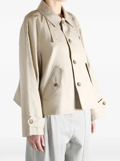 Polo Ralph Lauren Logo-embroidered Jacket In Neutral