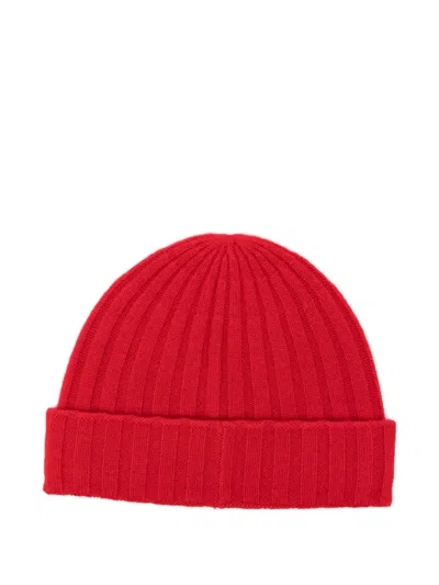 Totême Ribbed Cashmere Beanie In Red