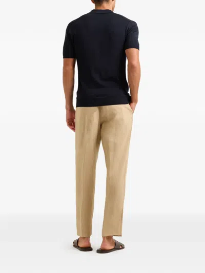 Orlebar Brown Horton Jacquard Polo-collar Top In Blue