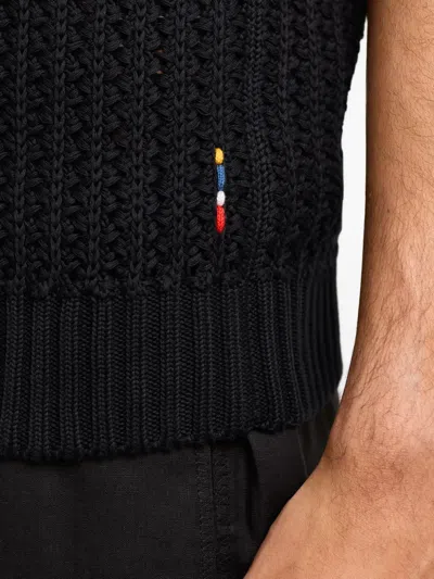 Orlebar Brown Swift Crochet-knit Top In Black