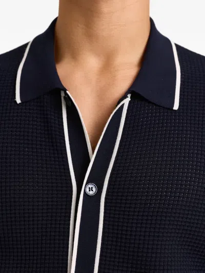 Orlebar Brown Roddy Waffle-knit Bowling Shirt In Blue