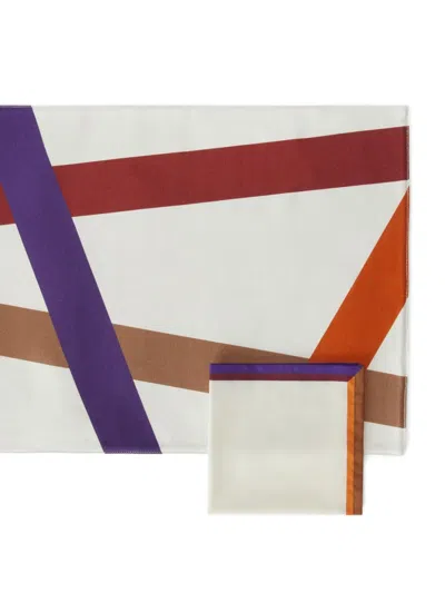 Missoni Nastri Diagonal-stripe Table Cloth Set In Multi