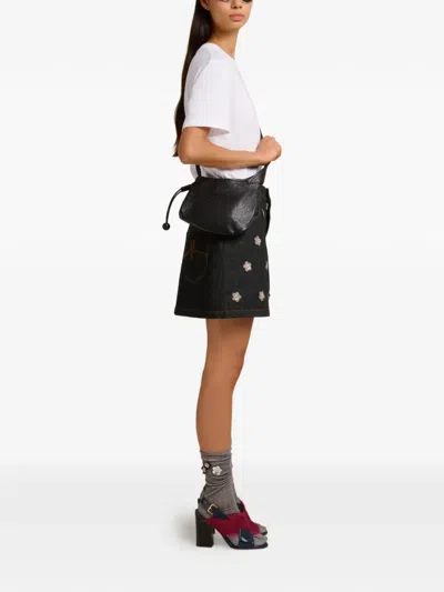 Marni Leather Crossbody Bag In Black