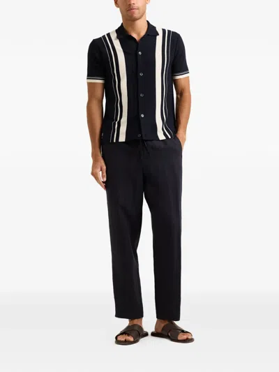 Orlebar Brown Tiernan Striped Shirt In Black