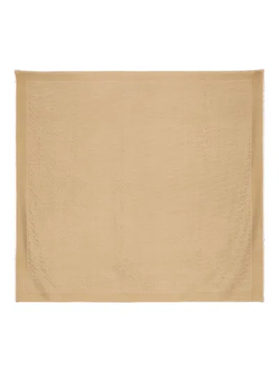 Fendi Ff Pattern Scarf In Brown