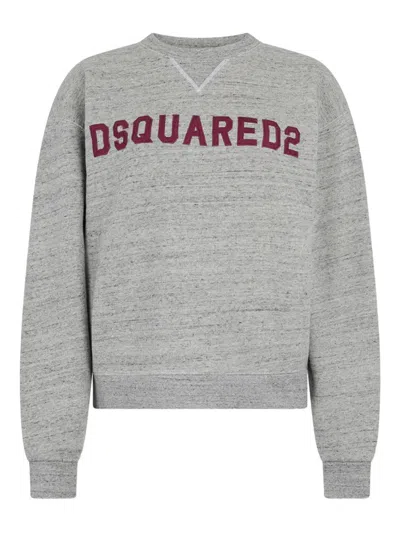 Dsquared2 D2 College Crew-neck Sweatshirt In Gray
