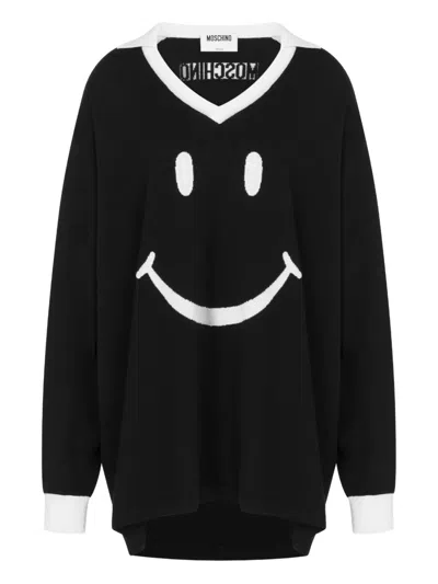 Moschino V-neck Sweater In Black