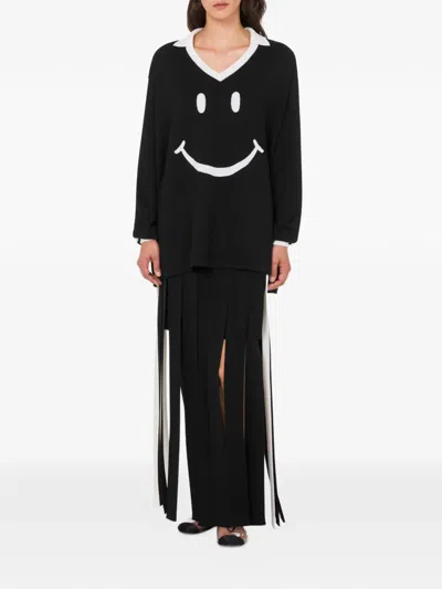 Moschino V-neck Sweater In Black