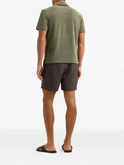 Orlebar Brown Terry Resort Cotton Terry Polo Shirt In Green