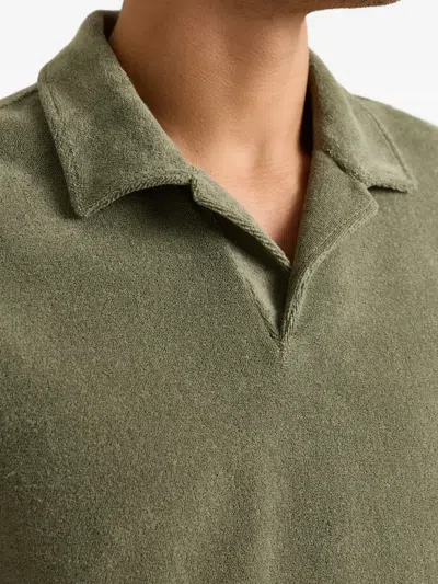 Orlebar Brown Terry Resort Cotton Terry Polo Shirt In Green