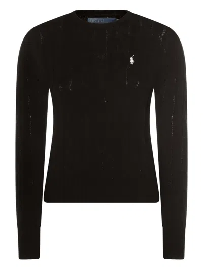 Polo Ralph Lauren Cable-knit Logo Sweater In Black