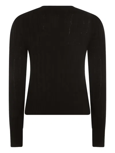 Polo Ralph Lauren Cable-knit Logo Sweater In Black