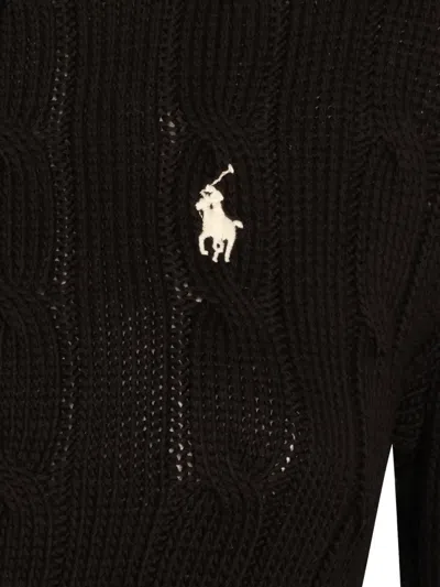 Polo Ralph Lauren Cable-knit Logo Sweater In Black
