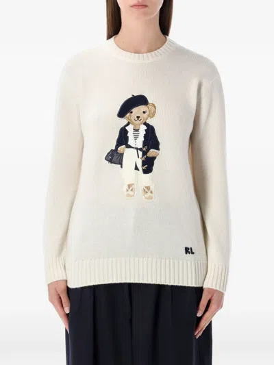 Ralph Lauren Polo Bear Cashmere Knit Sweater In Multi