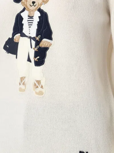 Ralph Lauren Polo Bear Cashmere Knit Sweater In Multi